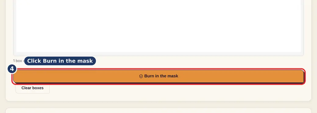 Step 4: Burn in the mask (black out Aadhaar first 8 digits) - Mask Your Aadhaar Number on LoveByPDF