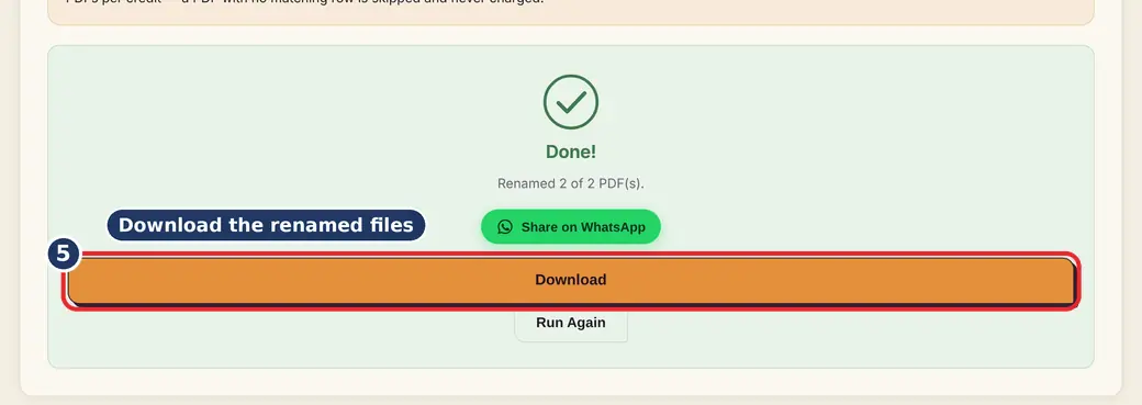 Step 5: Download the renamed files (bulk rename PDF files) - Bulk Rename PDFs on LoveByPDF