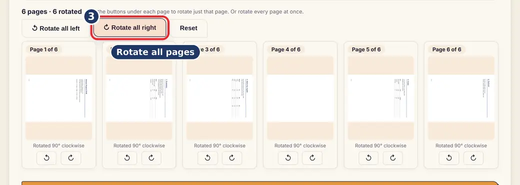 Step 3: Rotate the pages (fix sideways PDF) - Rotate PDF on LoveByPDF