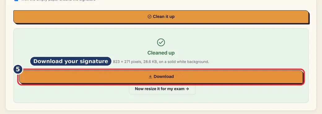 Step 5: Download your signature (signature background remover) - Signature Background Remover on LoveByPDF