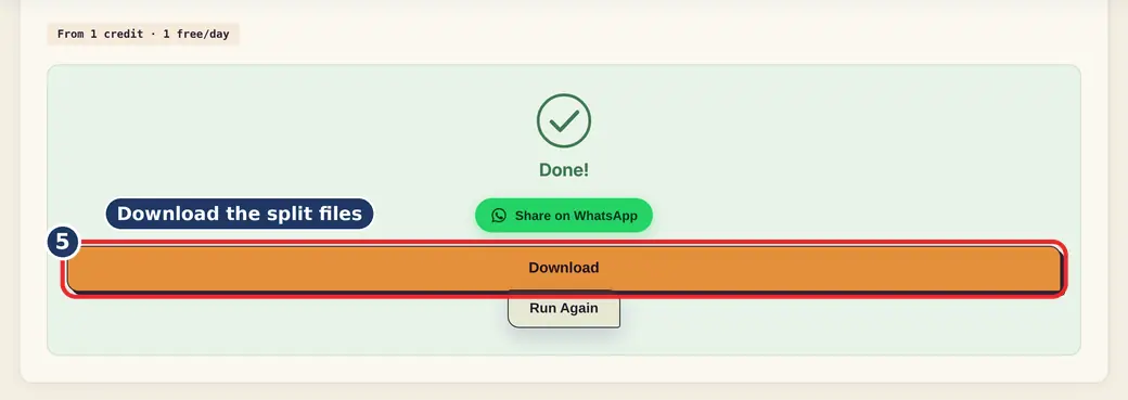 Step 5: Download your files (split PDF online) - Split PDF on LoveByPDF