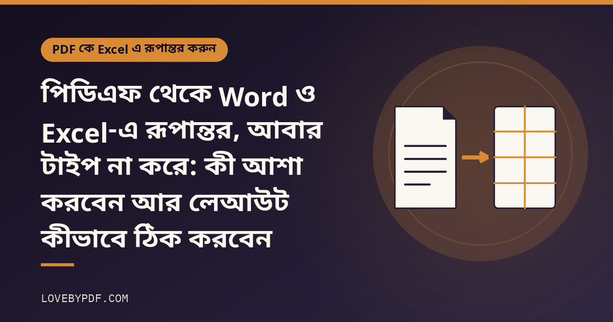 পিডিএফ থেকে Word ও Excel-এ রূপান্তর, আবার টাইপ না করে: কী আশা করবেন আর লেআউট কীভাবে ঠিক করবেন