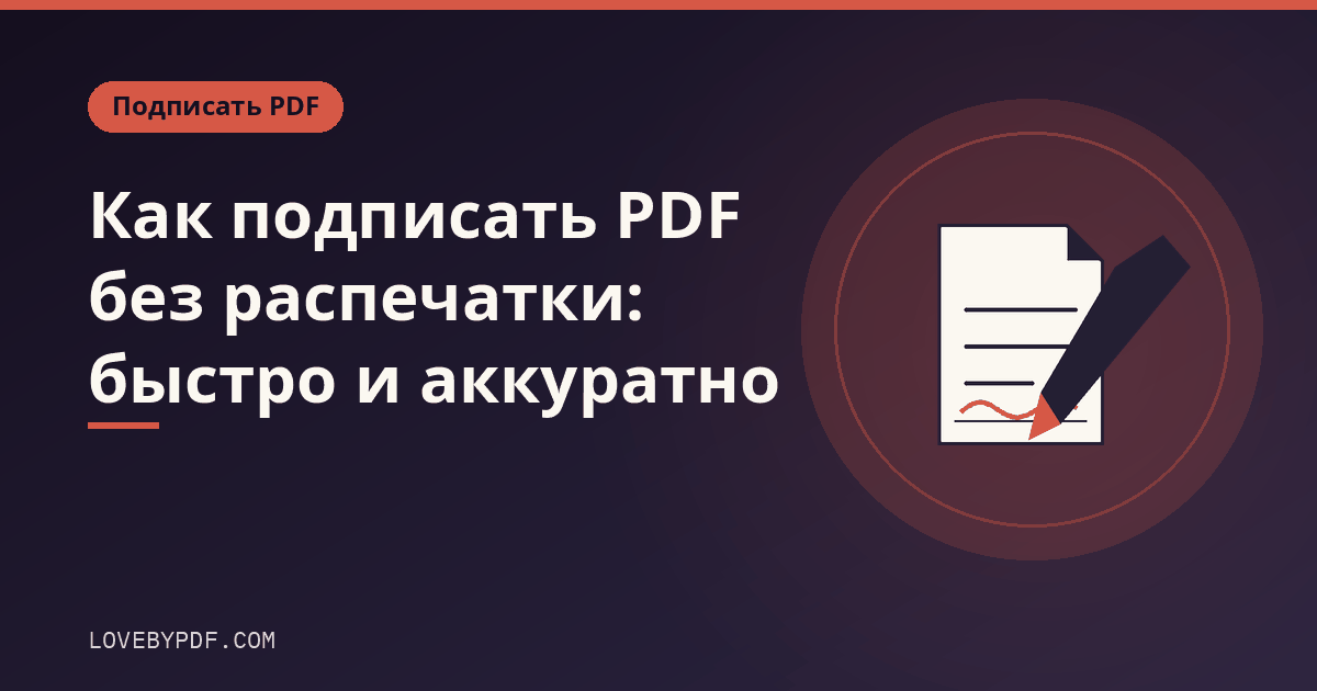 Как подписать PDF без распечатки: быстро и аккуратно